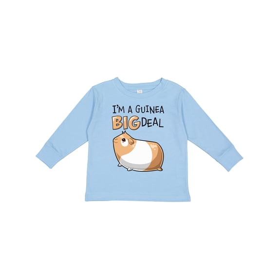Inktastic I'm a Guinea Big Deal with Cute Guinea Pig Boys or Girls Long Sleeve Toddler T-Shirt