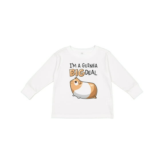 Inktastic I'm a Guinea Big Deal with Cute Guinea Pig Boys or Girls Long Sleeve Toddler T-Shirt