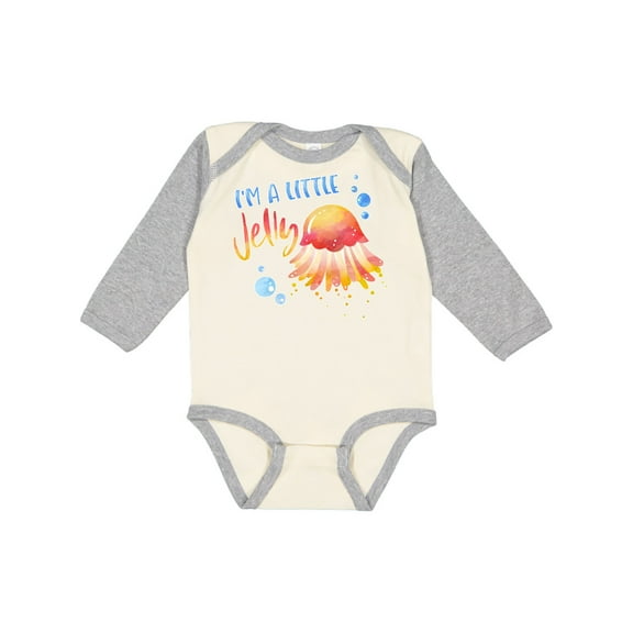 Inktastic I'm a Little Jelly Jellyfish Humor with Bubbles Boys or Girls Long Sleeve Baby Bodysuit
