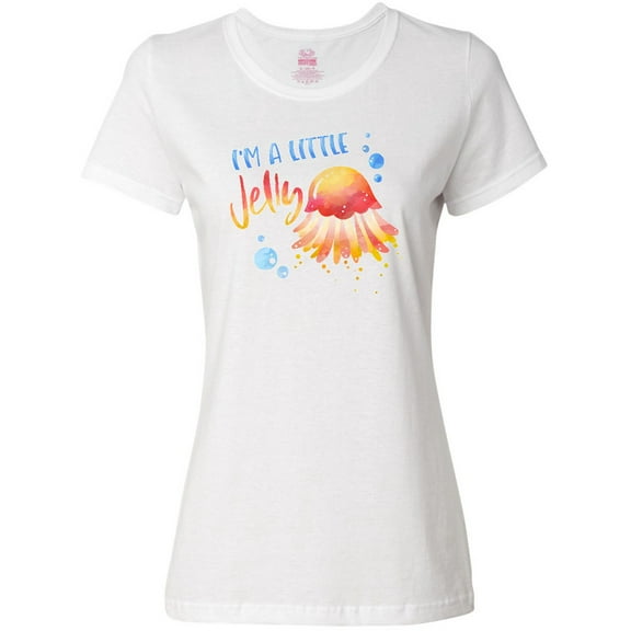Inktastic I'm a Little Jelly Jellyfish Humor with Bubbles Women's T-Shirt