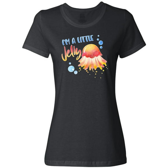Inktastic I'm a Little Jelly Jellyfish Humor with Bubbles Women's T-Shirt