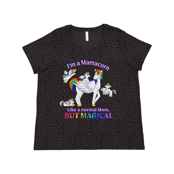 Inktastic I'm a Mamacorn, Like a Normal Mom, but Magical Women's Plus Size T-Shirt