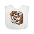 thumbnail image 1 of Inktastic I'm a New Cowboy in Town Boys or Girls Baby Bib, 1 of 4