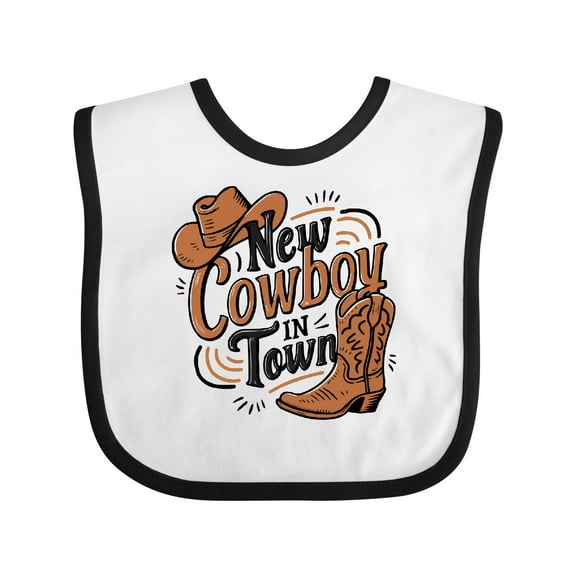 Inktastic I'm a New Cowboy in Town Boys or Girls Baby Bib