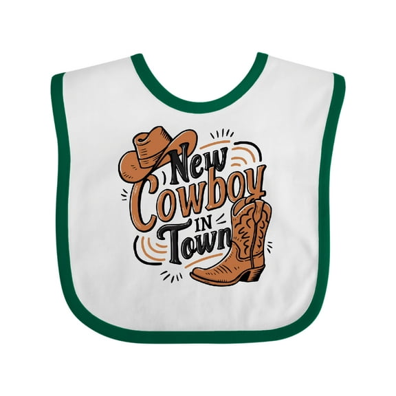 Inktastic I'm a New Cowboy in Town Boys or Girls Baby Bib