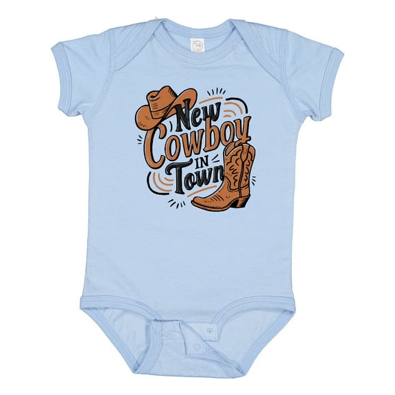 Inktastic I'm a New Cowboy in Town Boys or Girls Baby Bodysuit