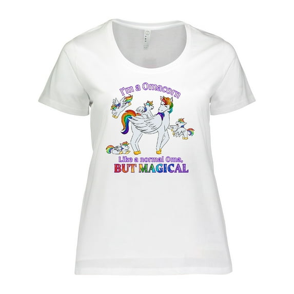 Inktastic I'm a Omacorn, Like a Normal Oma, but Magical Women's Plus Size T-Shirt