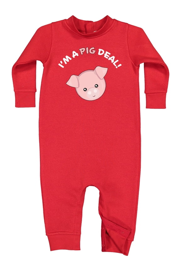 I'm a Pig Deal Cute Pig Pun Baby Fleece Romper