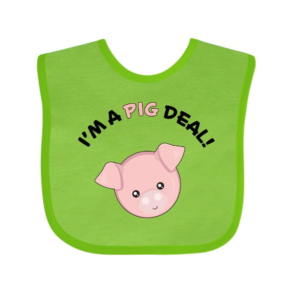 Inktastic I'm a Pig Deal Cute Pig Pun Boys or Girls Baby Bib