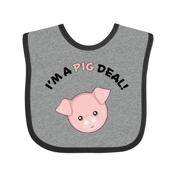 Inktastic I'm a Pig Deal Cute Pig Pun Boys or Girls Baby Bib