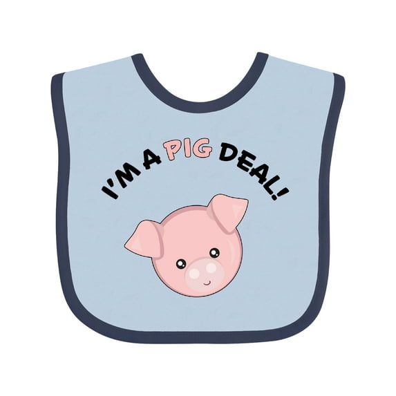Inktastic I'm a Pig Deal Cute Pig Pun Boys or Girls Baby Bib