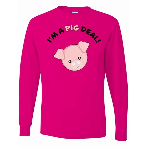 Inktastic I'm a Pig Deal Cute Pig Pun Long Sleeve T-Shirt