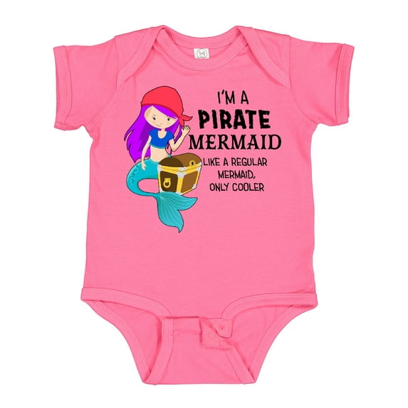 Inktastic I'm a Pirate Mermaid-like a Regular Mermaid, Only Cooler Boys or Girls Baby Bodysuit