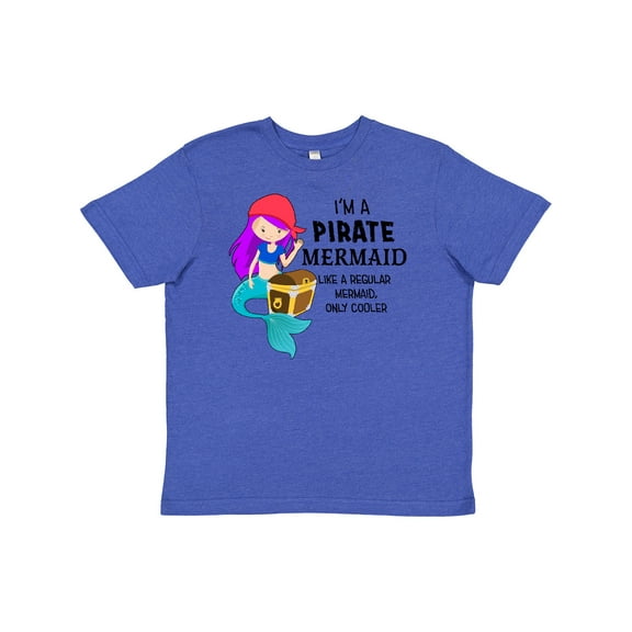 Inktastic I'm a Pirate Mermaid-like a Regular Mermaid, Only Cooler Youth T-Shirt