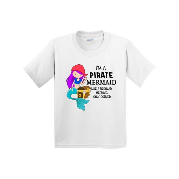 Inktastic I'm a Pirate Mermaid-like a Regular Mermaid, Only Cooler Youth T-Shirt