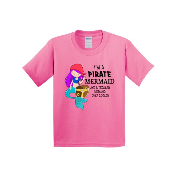 Inktastic I'm a Pirate Mermaid-like a Regular Mermaid, Only Cooler Youth T-Shirt
