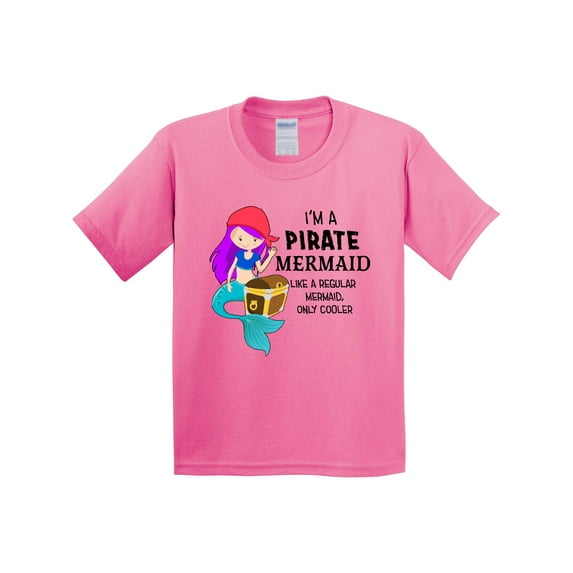 Inktastic I'm a Pirate Mermaid-like a Regular Mermaid, Only Cooler Youth T-Shirt