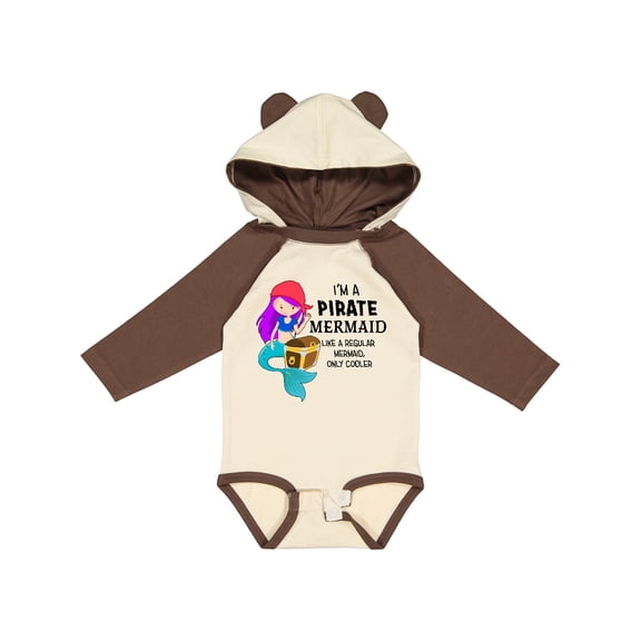 Inktastic I'm a Pirate Mermaid-like a regular mermaid, only cooler Boys or Girls Long Sleeve Baby Bodysuit