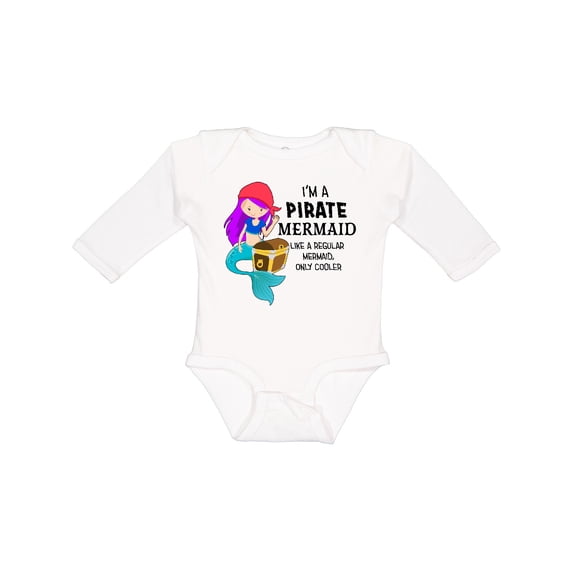 Inktastic I'm a Pirate Mermaid-like a regular mermaid, only cooler Boys or Girls Long Sleeve Baby Bodysuit
