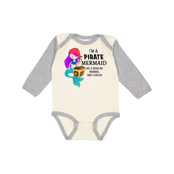 Inktastic I'm a Pirate Mermaid-like a regular mermaid, only cooler Boys or Girls Long Sleeve Baby Bodysuit