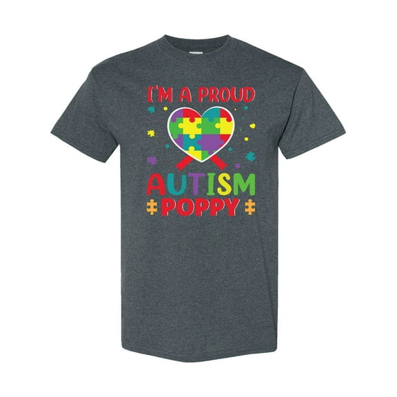 Inktastic I'm a Proud Autism Poppy Autism Awareness Month T-Shirt