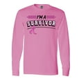 thumbnail image 1 of Inktastic I'm a Survivor Breast Cancer Awareness with Ribbon Long Sleeve T-Shirt, 1 of 5