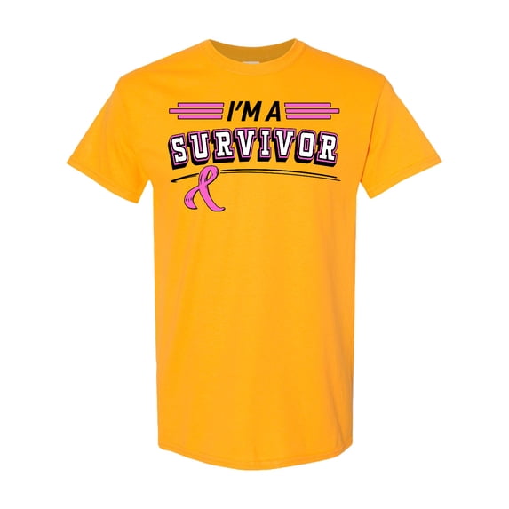 Inktastic I'm a Survivor Breast Cancer Awareness with Ribbon T-Shirt