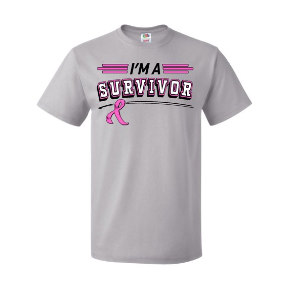 Inktastic I'm a Survivor Breast Cancer Awareness with Ribbon T-Shirt