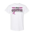 thumbnail image 1 of Inktastic I'm a Survivor Breast Cancer Awareness with Ribbon T-Shirt, 1 of 5