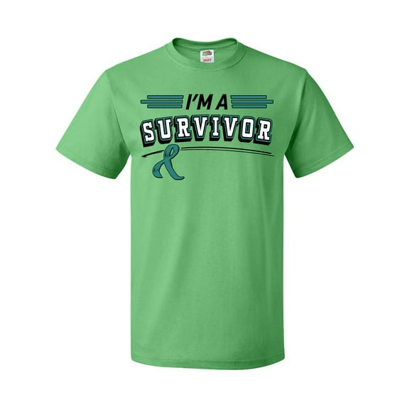 Inktastic I'm a Survivor Ovarian Cancer Awareness with Ribbon T-Shirt