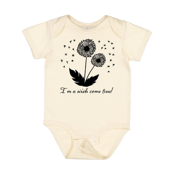 Inktastic I'm a Wish Come True Dandelion in Black Boys or Girls Baby Bodysuit
