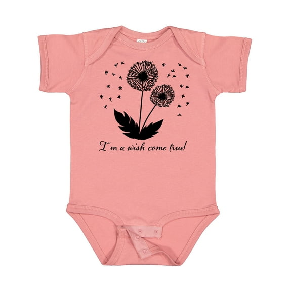 Inktastic I'm a Wish Come True Dandelion in Black Boys or Girls Baby Bodysuit