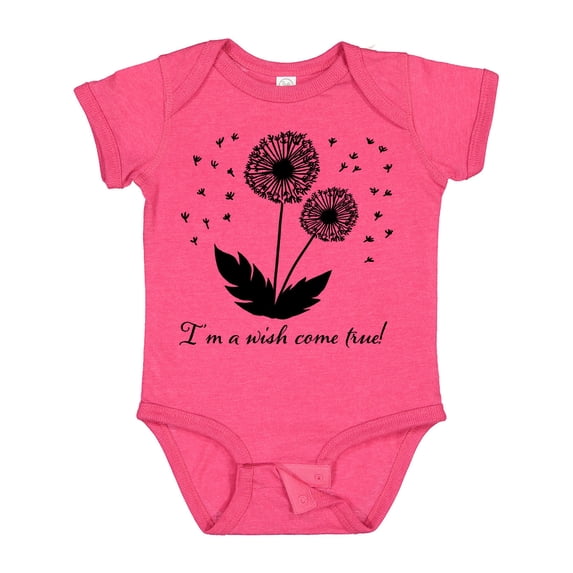 Inktastic I'm a Wish Come True Dandelion in Black Boys or Girls Baby Bodysuit
