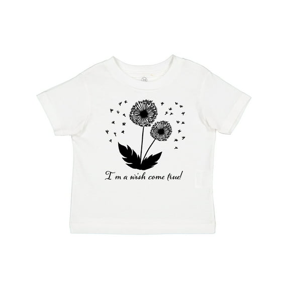 Inktastic I'm a Wish Come True Dandelion in Black Boys or Girls Baby T-Shirt