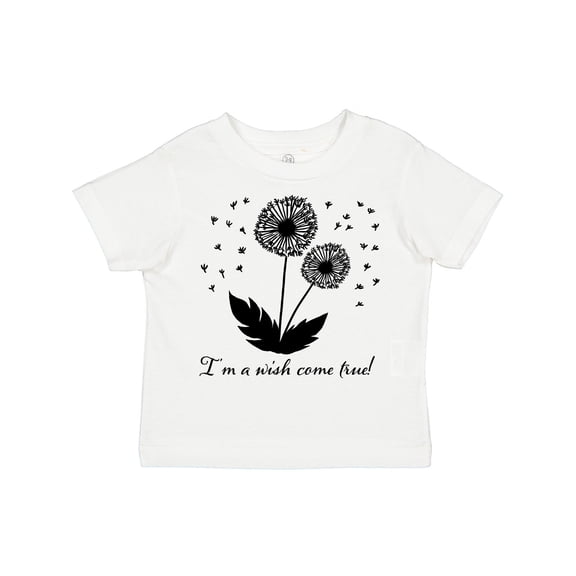 Inktastic I'm a Wish Come True Dandelion in Black Boys or Girls Toddler T-Shirt