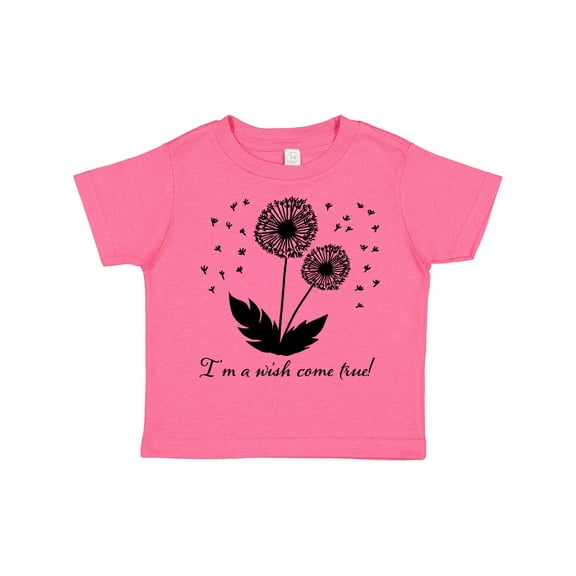 Inktastic I'm a Wish Come True Dandelion in Black Boys or Girls Toddler T-Shirt