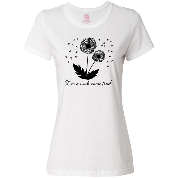 Inktastic I'm a Wish Come True Dandelion in Black Women's T-Shirt