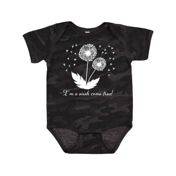 Inktastic I'm a Wish Come True Dandelion in White Boys or Girls Baby Bodysuit