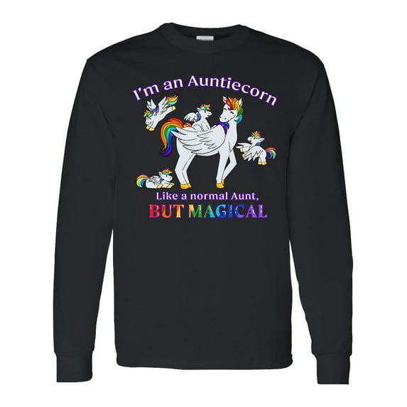 Inktastic I'm an Auntiecorn Like a Normal Aunt but Magical Long Sleeve T-Shirt