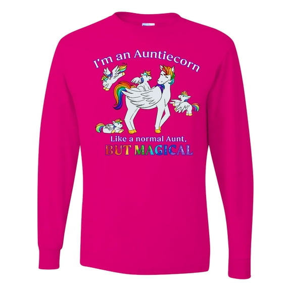 Inktastic I'm an Auntiecorn Like a Normal Aunt but Magical Long Sleeve T-Shirt