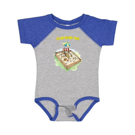 Inktastic I'm on Beach Time with Sandbox and Beach Chair Boys or Girls Baby Bodysuit