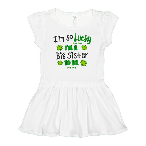 Inktastic I'm so Lucky I'm a Big Sister to be Girls Baby Dress