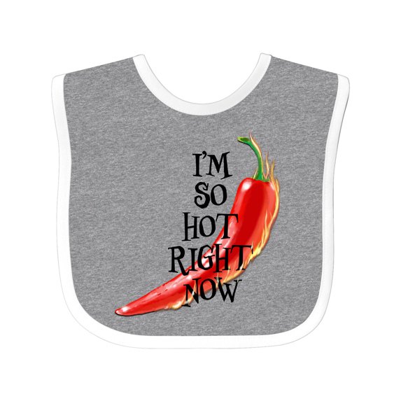 Inktastic I'm so hot right now Chili Pepper on Fire Boys or Girls Baby Bib