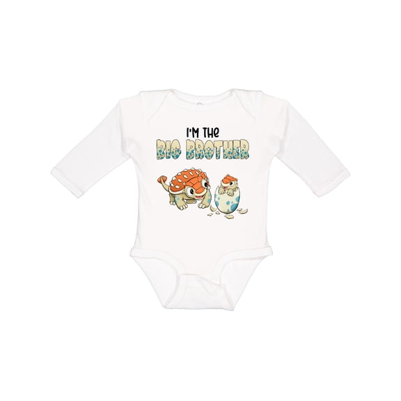 Inktastic I'm the Big Brother Ankylosaurus Bros Boys Long Sleeve Baby Bodysuit