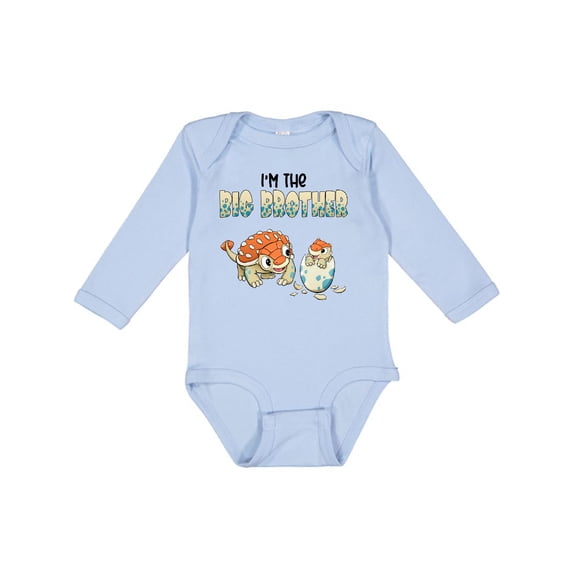 Inktastic I'm the Big Brother Ankylosaurus Bros Boys Long Sleeve Baby Bodysuit