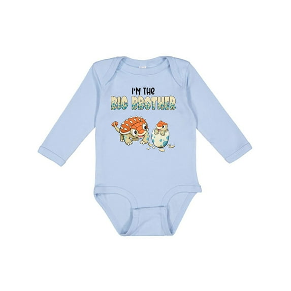Inktastic I'm the Big Brother Ankylosaurus Bros Boys Long Sleeve Baby Bodysuit