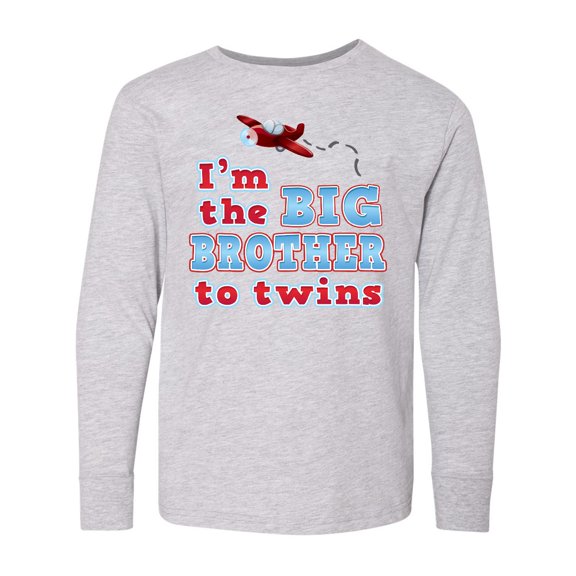 Inktastic I'm the Big Brother to Twins. Long Sleeve Youth T-Shirt