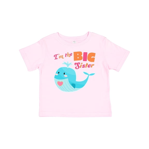 Inktastic I'm the Big Sister- Cute Whale with Heart Girls Baby T-Shirt