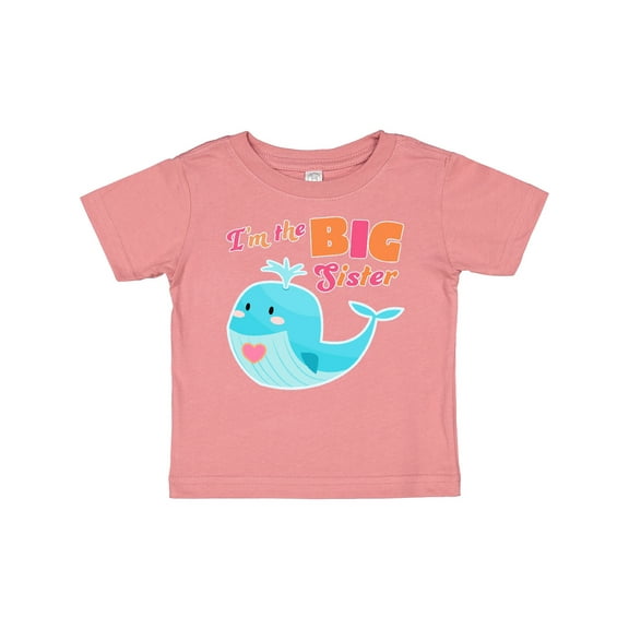 Inktastic I'm the Big Sister- Cute Whale with Heart Girls Baby T-Shirt