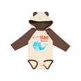 thumbnail image 1 of Inktastic I'm the Big Sister- cute whale with heart Girls Long Sleeve Baby Bodysuit, 1 of 5